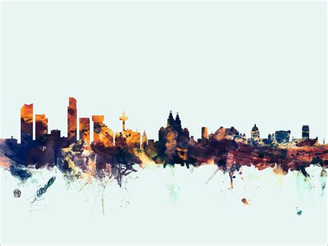 Liverpool Skyline Liverpool England Cityscape Art Print | Etsy