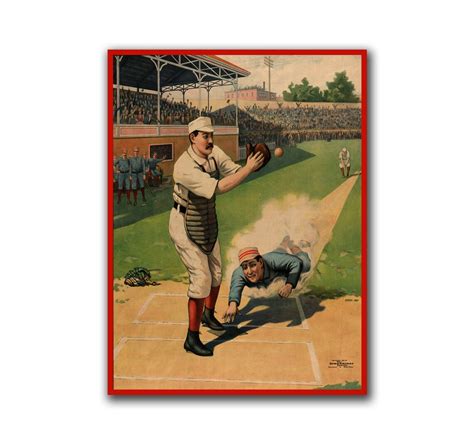 Vintage Baseball Art Wall Poster Print Sports Art Decor H71 | Etsy