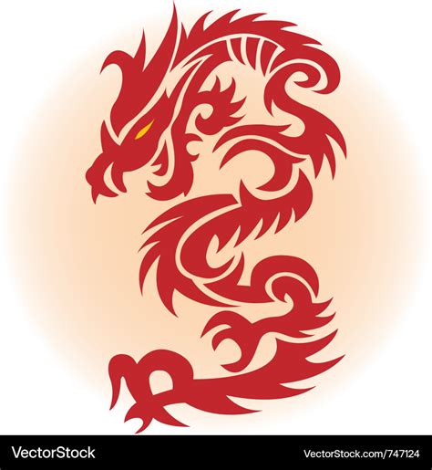 Red dragon Royalty Free Vector Image - VectorStock