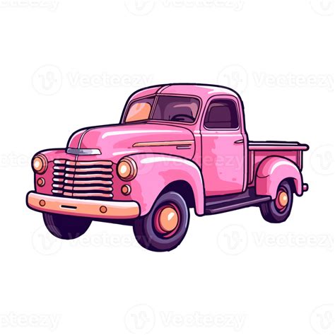 Colorful Old Farm Truck pop art style, Old Farm Truck Sticker, pastel cute colors, retro truck ...