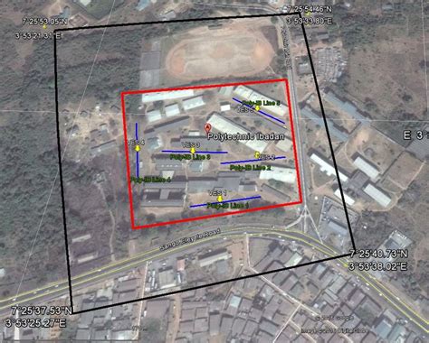 Satellite imagery map of the study site in Ibadan indicating the 2D... | Download Scientific Diagram