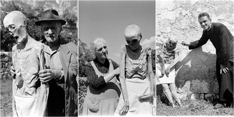 Candid Photographs Captured People Living a Normal Life With Mummies in Venzone, Italy in 1950 ...