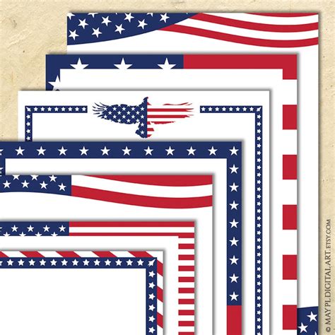 American Border Frames Clip Art, Memorial Day, Fourth of July ...