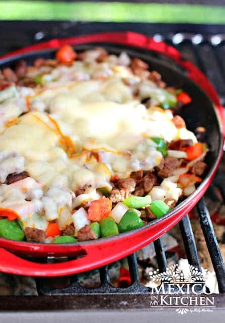 Tacos de Alambre: beef, bacon, cheese and...peppers! - Mexico In My Kitchen