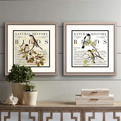 Botanical Birds 18" Square 2-Piece Framed Wall Art Set - #12N97 | Lamps ...