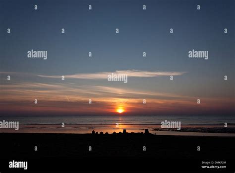 Old Hunstanton Beach Sunset Stock Photo - Alamy