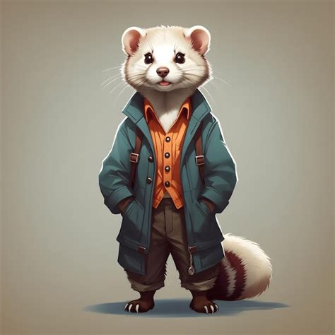 Premium AI Image | Ferret illustration AI Generative