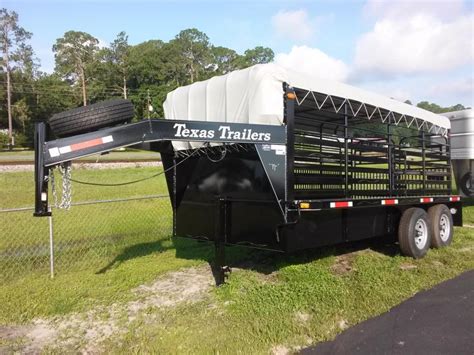 ST1210G TEXAS TRAILERS 12' GOOSENECK STOCK TRAILER W/ OPEN BULKHEAD ...