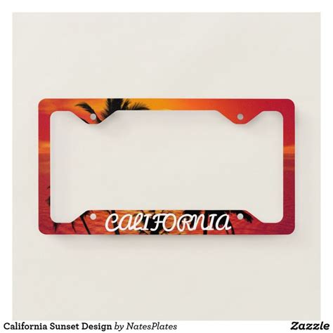 California Sunset Design License Plate Frame | Zazzle | License plate ...