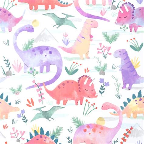 Dinosaur Pink Wallpaper | Dunelm