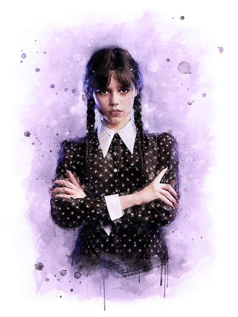 Wednesday Addams watercolor art in 2023 | Wednesday addams, Disney princess fan art, Wednesday