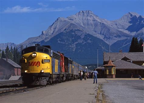 VIA train 1, the Canadian, at Banff Canadian National Railway, Canadian ...