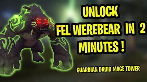 How to Get Druid Fel Werebear Form in 2 minutes | Guardian Druid Mage Tower Boost (updated for ...