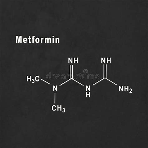 Metformin Diabetes Drug, Structural Chemical Formula Stock Illustration - Illustration of ...