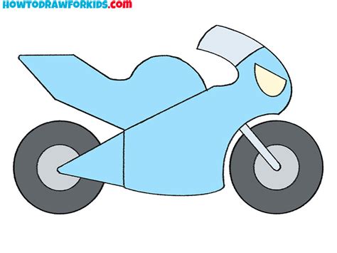 How to Draw an Easy Motorcycle - Easy Drawing Tutorial For Kids