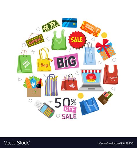 Online shopping and sale items gifts Royalty Free Vector