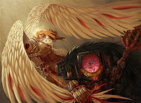 WH40K, Horus Heresy, Horus and Sanguinius | Warhammer, Warhammer 40k, Warhammer 40k artwork