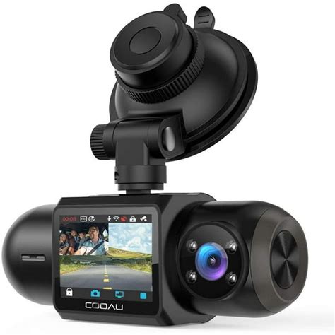 Uber Dual 1080P FHD Built-in GPS Wi-Fi Dash Cam, Front and Inside Car Camera Recorder with ...