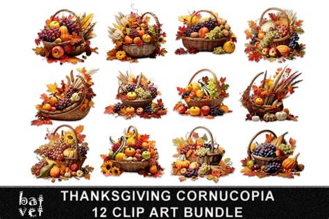 Thanksgiving day greeting card. Design consist from cornucopia - Clip Art Library