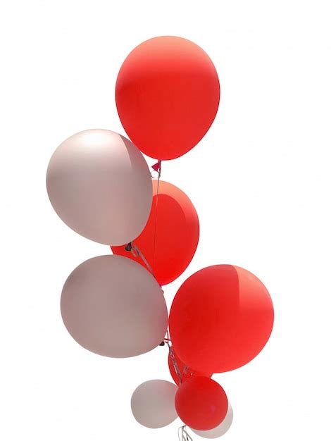 Premium Photo | Group of red and white balloons for party decoration ...