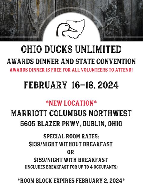 Ohio Ducks Unlimited Awards Dinner and: Fri, Feb 16, 2024