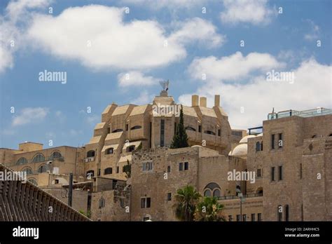 Buildings overlooking Western Wall Plaza Stock Photo - Alamy