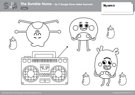 The Bumble Nums Make Boogie Down Baba Ganoush - Super Simple