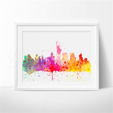 New York Skyline Watercolor at PaintingValley.com | Explore collection ...