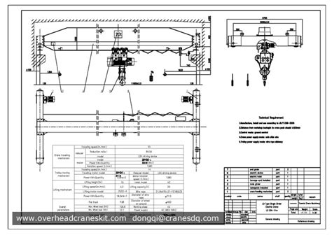 Overhead crane drawing: single girder overhead crane drawings from ...