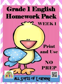 Grade 1 English Homework Pack Week 1 by All Sorts of Learning | TPT