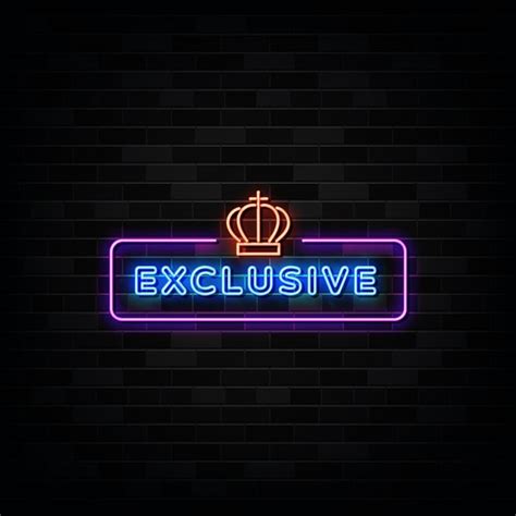 Premium Vector | Exclusive neon signs design template neon style