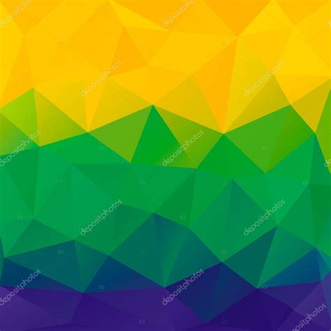 Abstract polygon background. Brazil flag colors. Vector. Stock Vector ...