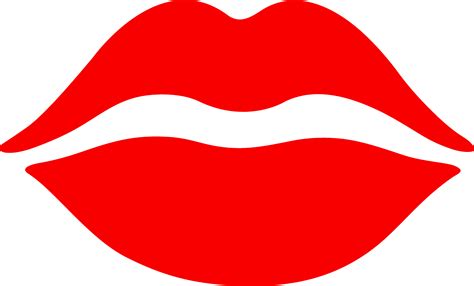 Simple Red Lips Design - Free Clip Art