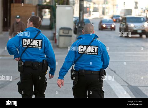 Winnipeg Police Service Cadet patrol Portage Avenue in Winnipeg ...