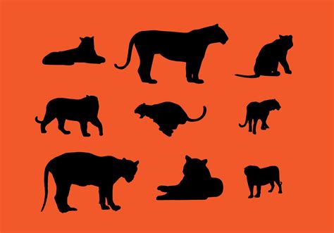 Tiger Silhouette Vector Pack - Download Free Vector Art, Stock Graphics & Images