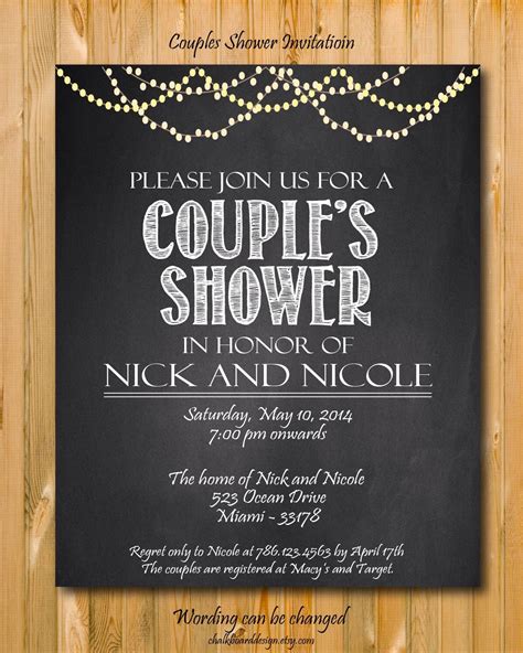 Printable Couples Shower invitation, custom Party invitation ...