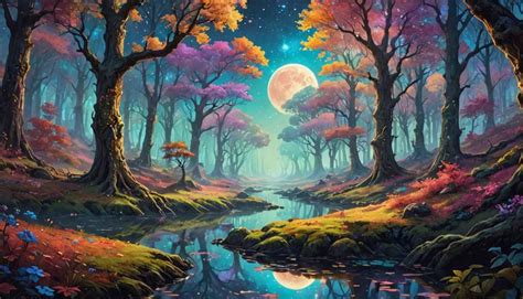 Mystical Moonlit Forest by BittieBites on DeviantArt