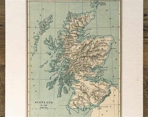 1907 Antique Historical Map of Scotland in the 13th Century | Etsy