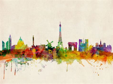 Paris Skyline Digital Art by Michael Tompsett