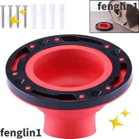 FENG Toilet Flange, Round with Screws Toilet Flange Repair Kit, Seal Silica Gel Red Smart Toilet ...