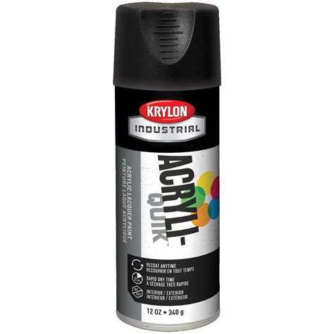 Krylon K01602A00 Acryli-Quik Acrylic Lacquer - Ultra-Flat Black | FullSource.com