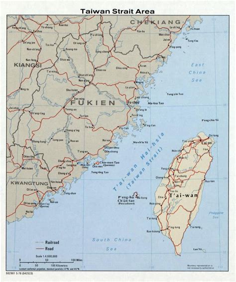 Taiwan strait map - Map of Taiwan strait (Eastern Asia - Asia)