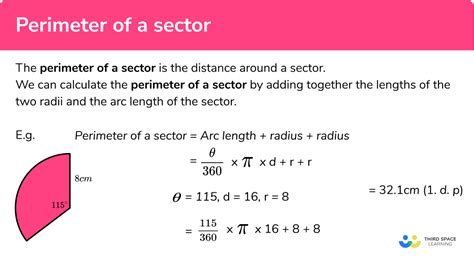 Perimeter Of A Sector - GCSE Maths - Steps, Examples & Worksheet