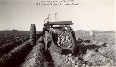 Potato harvester, Mapleton, ca. 1940 - Maine Memory Network