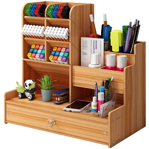 Buy Marbrasse Upgraded Wooden Pencil Holder, Pen Organizer for Desk ...