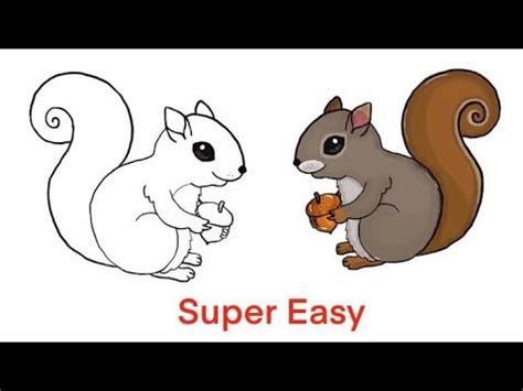 How to draw a Squirrel for kids - YouTube | Squirrel art, Squirrel, Squirrel painting