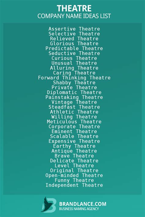 1679 Theatre Company Name Ideas List Generator (2024)