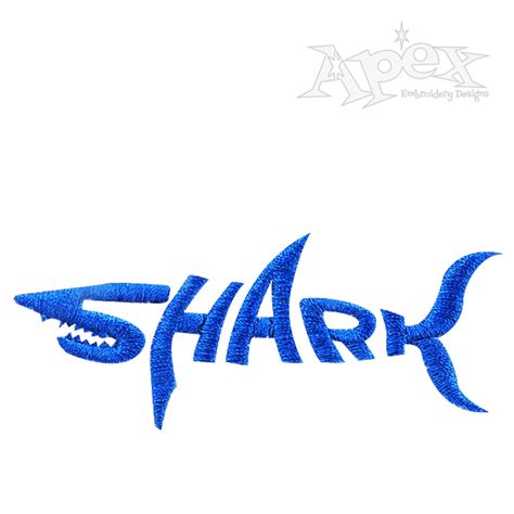 Shark Logo Embroidery Design | Apex Monogram Designs & Fonts