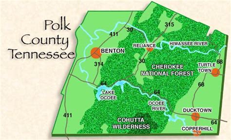 Polk County, Tennessee Map