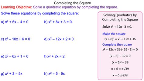 Completing the Square - Mr-Mathematics.com